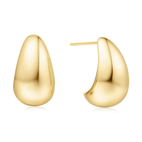 Gold Bold Dome Hoop Earrings